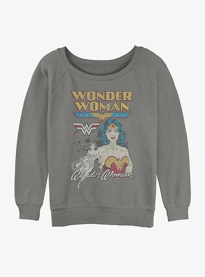 DC Wonder Woman Vintage Womens Slouchy Sweatshirt