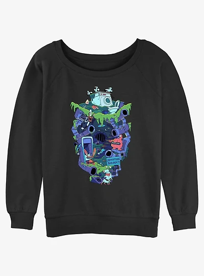 Nickelodeon Real Monsters Junkyard Womens Slouchy Sweatshirt