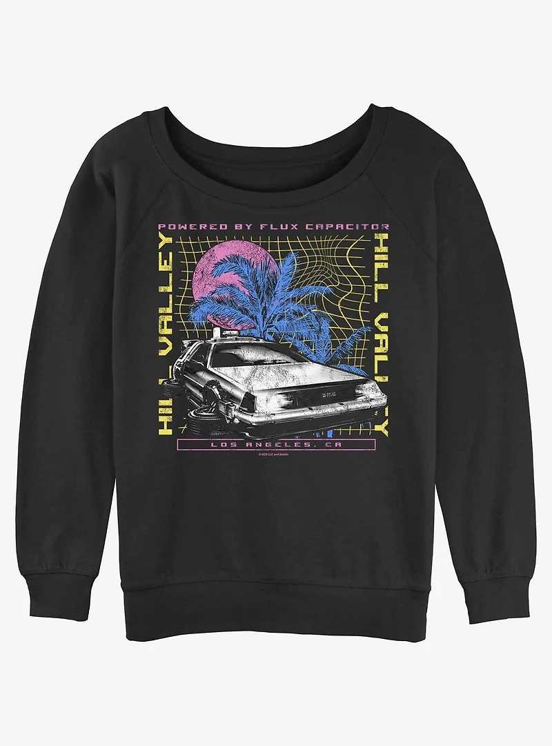 Back to the Future Delorean Destination Womens Slouchy Sweatshirt