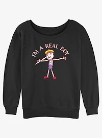Shrek I'm A Real Boy Womens Slouchy Sweatshirt