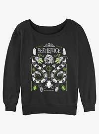 Beetlejuice Sandworm Folk Womens Slouchy Sweatshirt