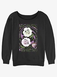 Nickelodeon Fairly Odd Parents Flower Card Womens Slouchy Sweatshirt