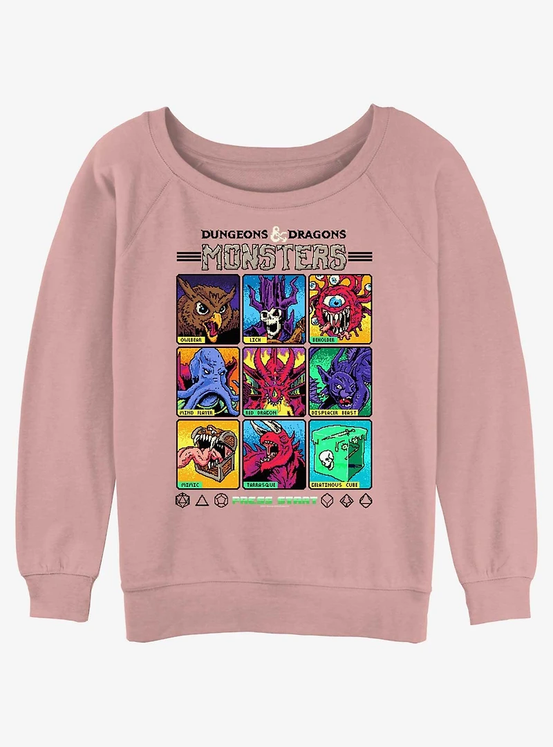 Dungeons & Dragons Choose Your Monster Womens Slouchy Sweatshirt