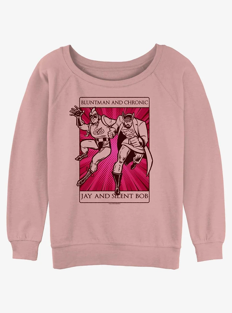 Jay and Silent Bob Bluntman Chronic Poster Womens Slouchy Sweatshirt
