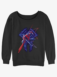 Marvel Spider-Man: Across The Spider-Verse 2099 O'Hara Swing Womens Slouchy Sweatshirt