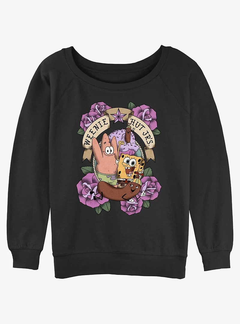 Spongebob Squarepants Weenie Hut Jr's Womens Slouchy Sweatshirt