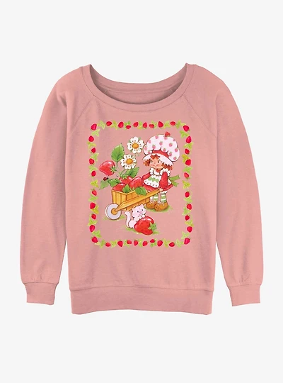 Strawberry Shortcake Wagon Berries Womens Slouchy Sweatshirt