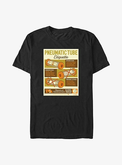 Marvel Loki Pneumatic Tube Infographic Big & Tall T-Shirt