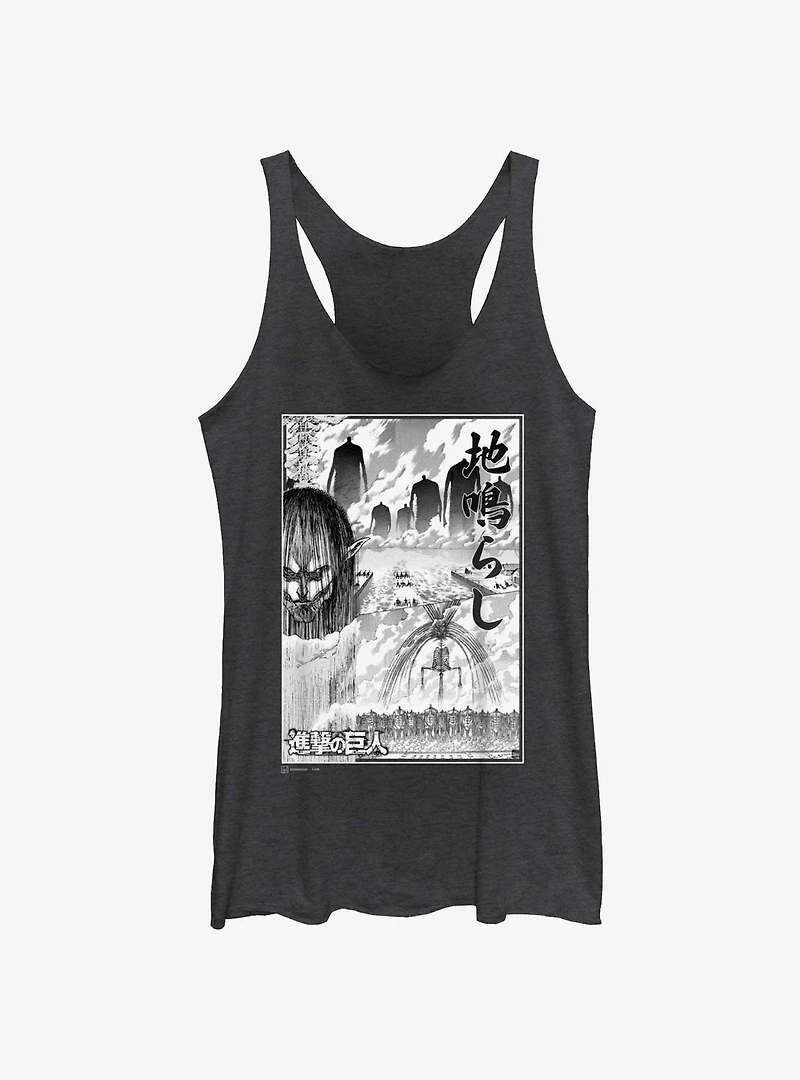 Attack On Titan The Rumbling Collage GIrls Raw Edge Tank