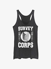 Attack On Titan Survey Corps Jersey GIrls Raw Edge Tank