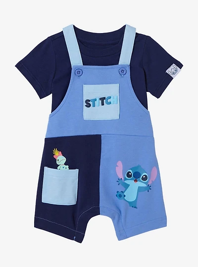Disney Lilo & Stitch Color Block Infant T-Shirt and Overall Set — BoxLunch Exclusive