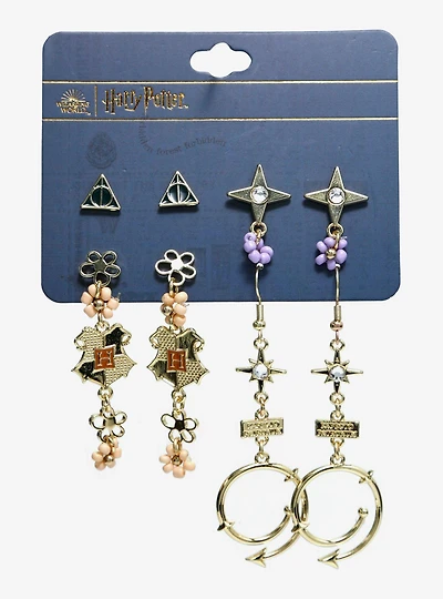 Harry Potter Floral Icons Earring Set - BoxLunch Exclusive