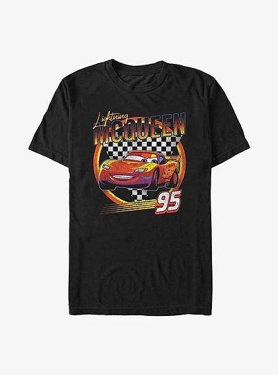 Disney Pixar Cars Lightning Mcqueen Vintage Race Heavyweight T-Shirt