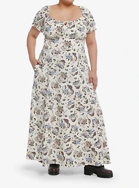 Thorn & Fable Mushroom Flower Empire Maxi Dress Plus Size