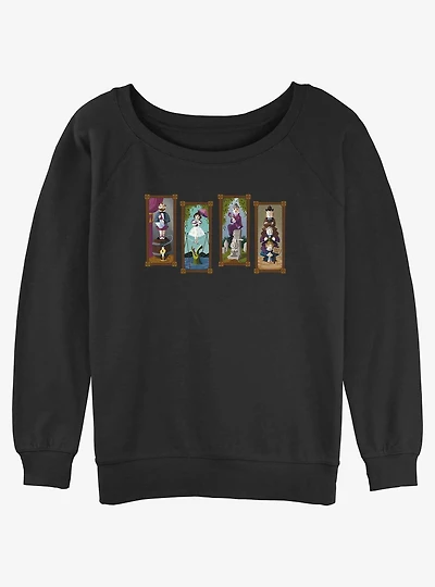 Disney The Haunted Mansion Characters Stretching Portraits Womens Slouchy Sweatshirt