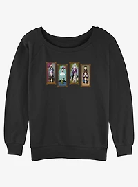 Disney The Haunted Mansion Characters Stretching Portraits Womens Slouchy Sweatshirt