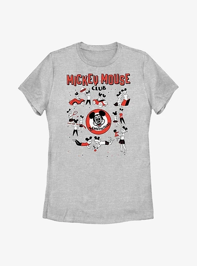 Disney 100 Mickey Mouse Club Montage Womens T-Shirt