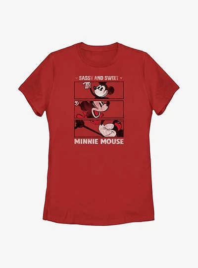 Disney 100 Minnie Mouse Sassy And Sweet Womens T-Shirt