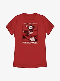 Disney 100 Minnie Mouse Sassy And Sweet Womens T-Shirt