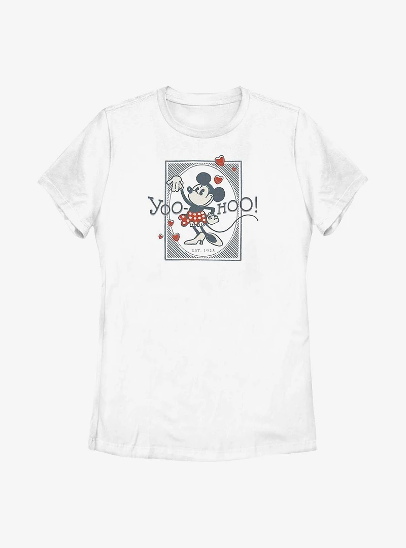 Disney 100 Minnie Mouse Yoo Hoo Womens T-Shirt