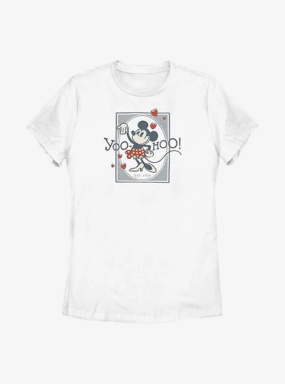 Disney 100 Minnie Mouse Yoo Hoo Womens T-Shirt