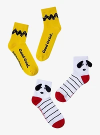 Peanuts Snoopy Charlie Brown Crew Socks 2 Pair