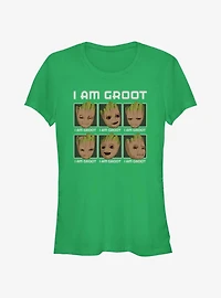 Marvel Guardians Of The Galaxy I Am Groot Faces Girls T-Shirt