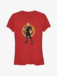 Marvel The Marvels Captain Marvel Silhouette Girls T-Shirt