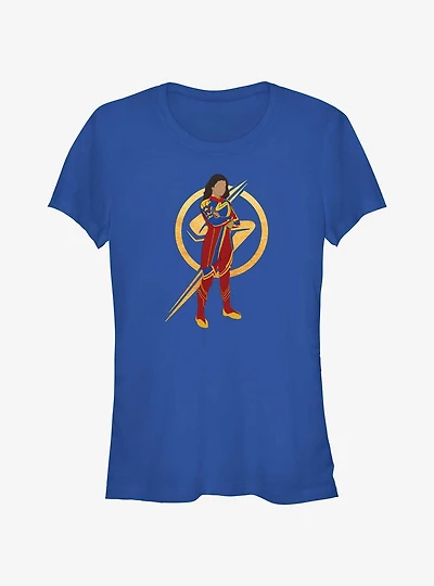 Marvel The Marvels Ms. Marvel Silhouette Girls T-Shirt