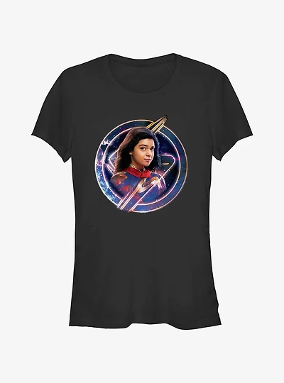 Marvel The Marvels Ms. Marvel Galaxy Badge Girls T-Shirt