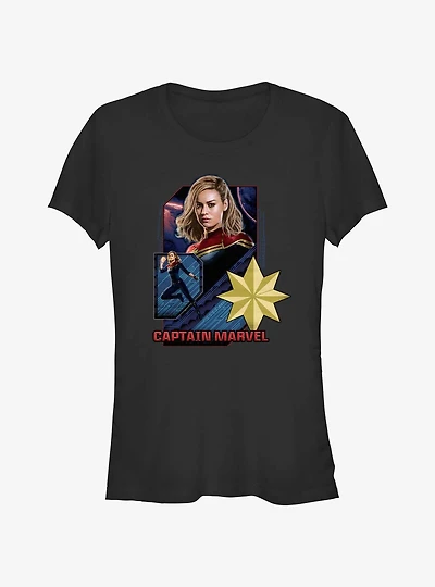 Marvel The Marvels Captain Marvel Badge Girls T-Shirt
