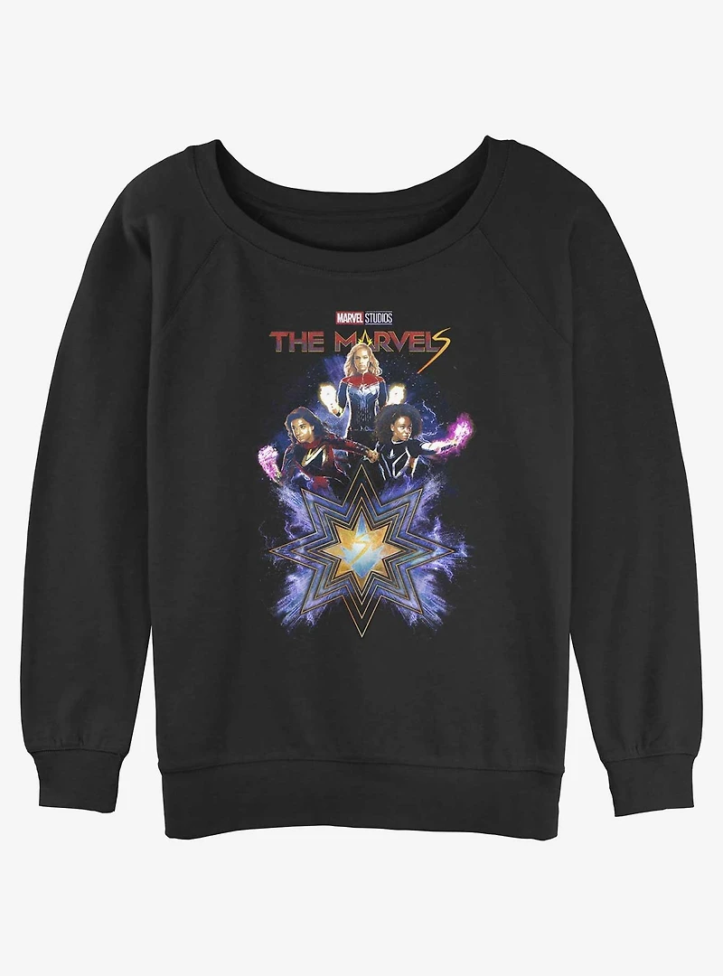 Marvel The Marvels Fabulous Marvels Girls Slouchy Sweatshirt Hot Topic Web Exclusive