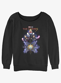 Marvel The Marvels Fabulous Marvels Girls Slouchy Sweatshirt Hot Topic Web Exclusive