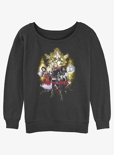 Marvel The Marvels Splatter Power Girls Slouchy Sweatshirt Hot Topic Web Exclusive