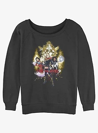 Marvel The Marvels Splatter Power Girls Slouchy Sweatshirt Hot Topic Web Exclusive
