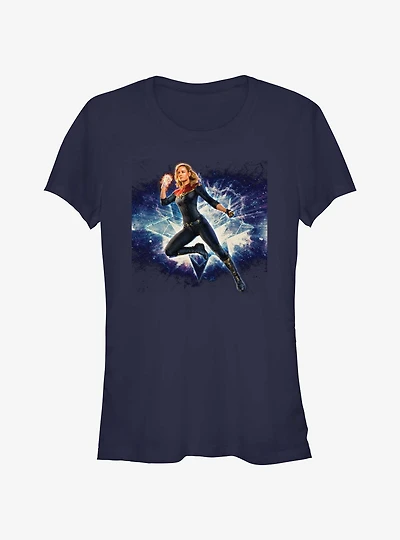 Marvel The Marvels Galactic Hero Captain Marvel Girls T-Shirt