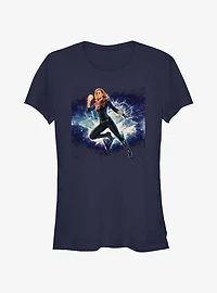 Marvel The Marvels Galactic Hero Captain Marvel Girls T-Shirt