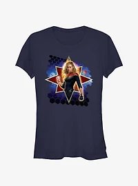 Marvel The Marvels Captain Marvel Hero Bust Girls T-Shirt