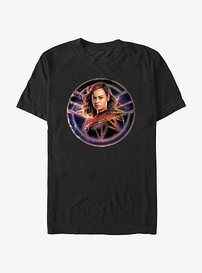 Marvel The Marvels Captain Marvel Galaxy Badge T-Shirt