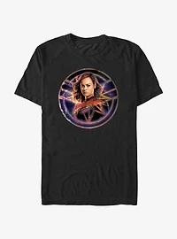 Marvel The Marvels Captain Marvel Galaxy Badge T-Shirt