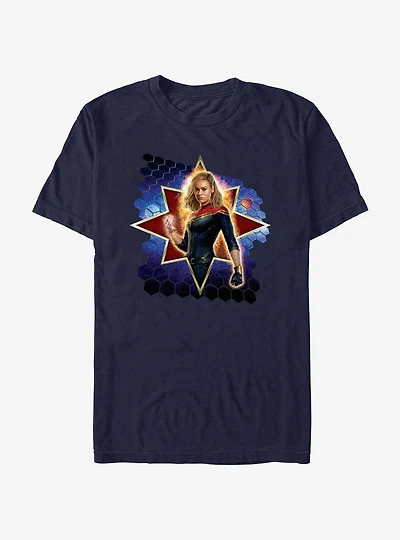 Marvel The Marvels Captain Marvel Hero Bust T-Shirt