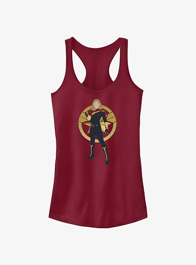 Marvel The Marvels Captain Marvel Silhouette Girls Tank