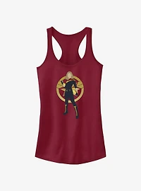 Marvel The Marvels Captain Marvel Silhouette Girls Tank
