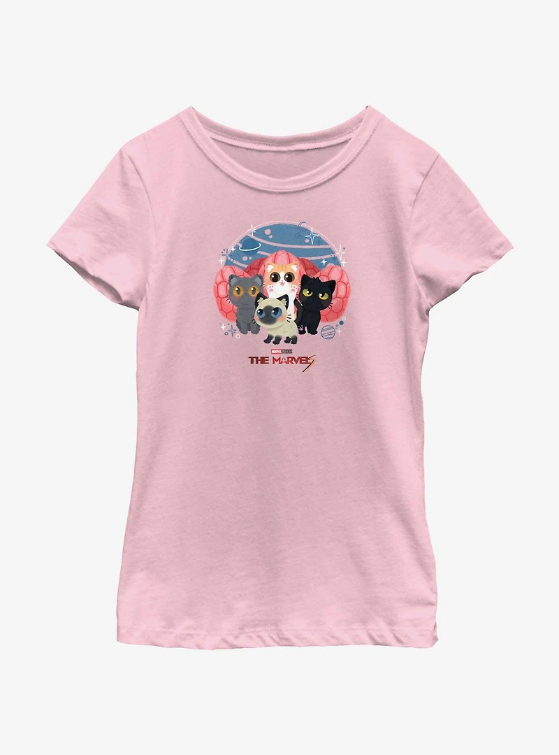 Marvel The Marvels Flerkittens Group Youth Girls T-Shirt