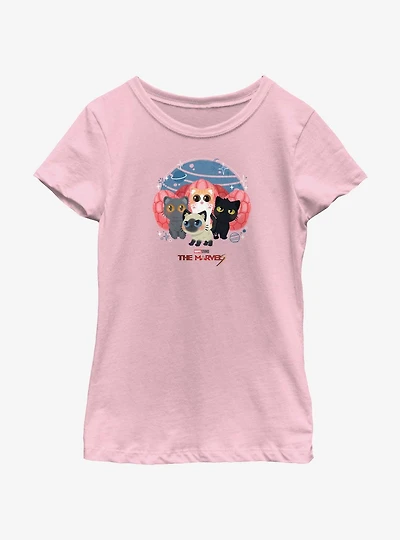 Marvel The Marvels Flerkittens Group Youth Girls T-Shirt