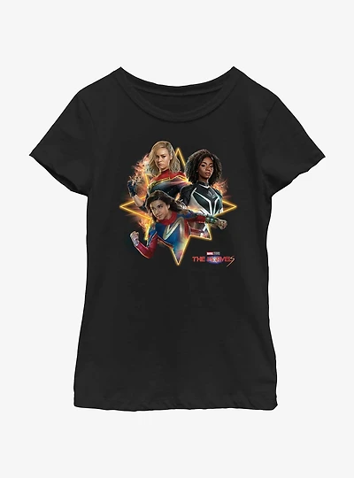 Marvel The Marvels Trio Logo Youth Girls T-Shirt