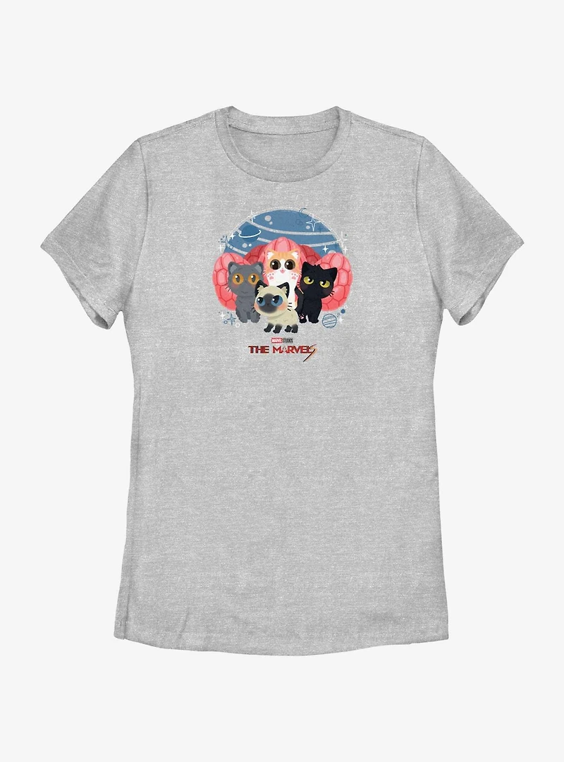 Marvel The Marvels Flerkittens Group Womens T-Shirt