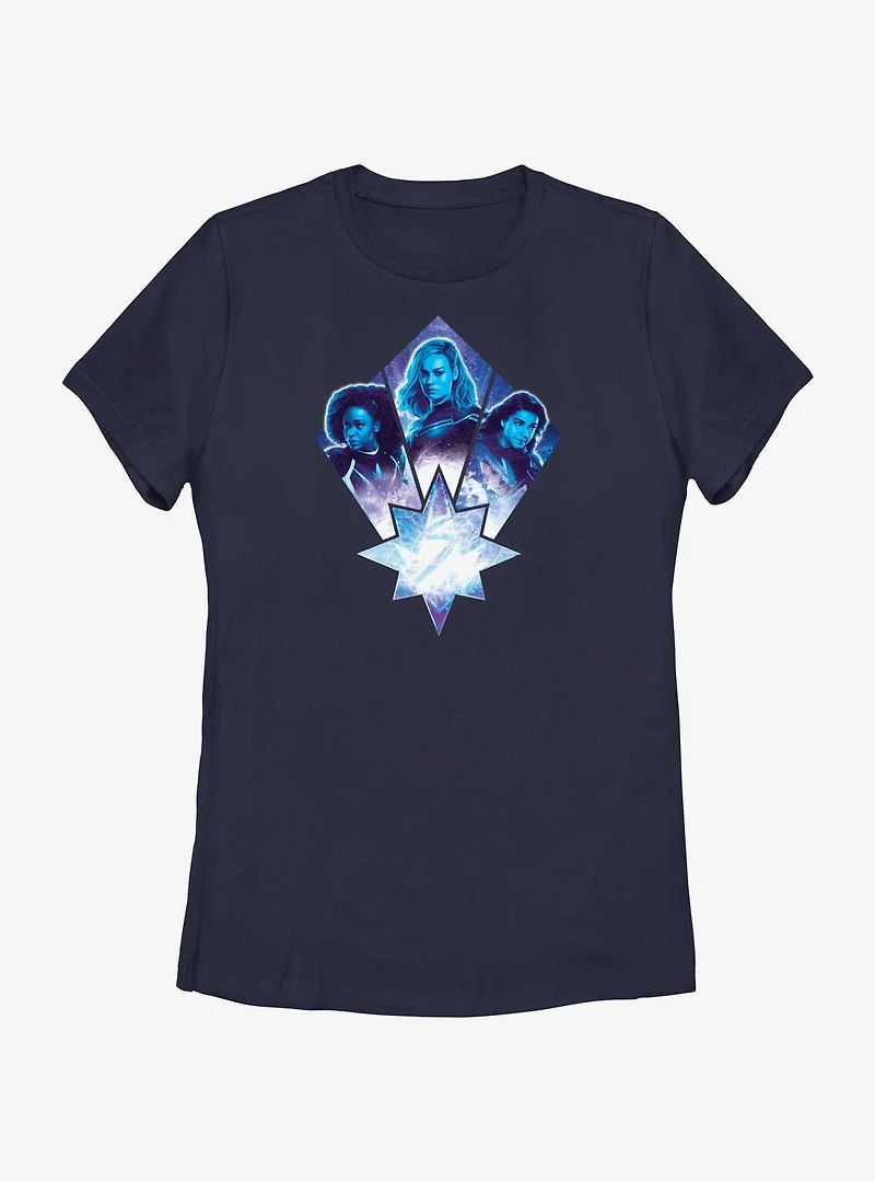 Marvel The Marvels Trio Team Badge Womens T-Shirt