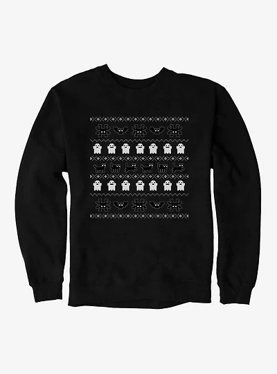 Ugly Christmas Ghost Spider Bat Cat Sweatshirt