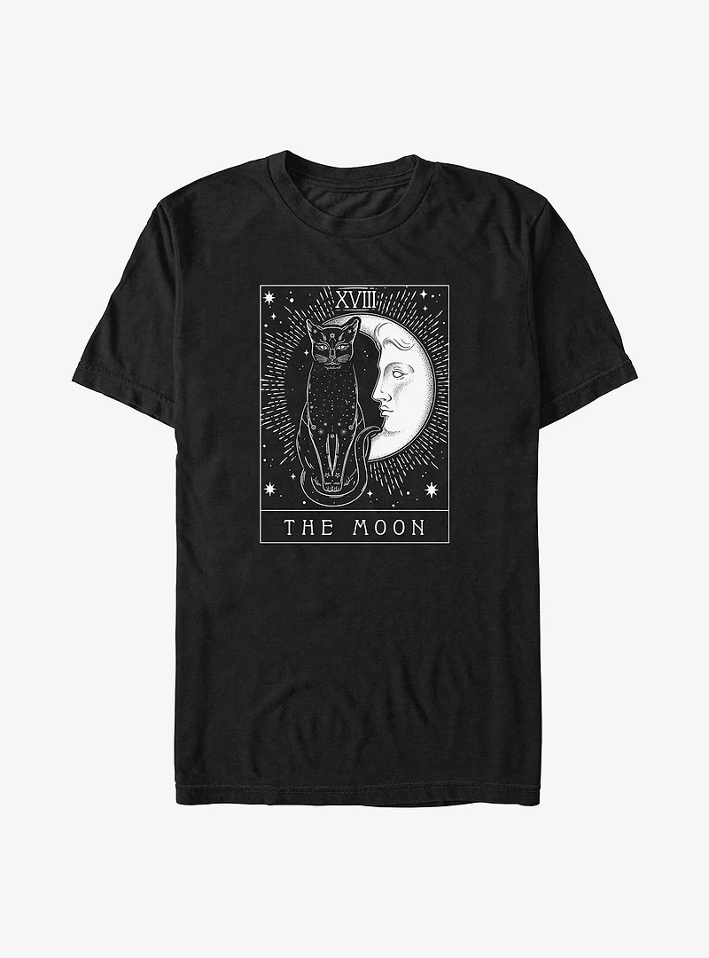 Black Cat Moon Tarot Card Big & Tall T-Shirt